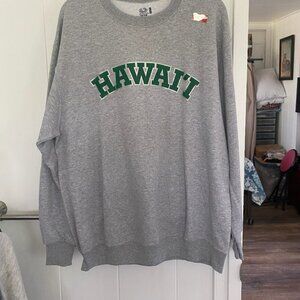 NEW University of Hawaii Crewneck Pullover Sweater Gray Large